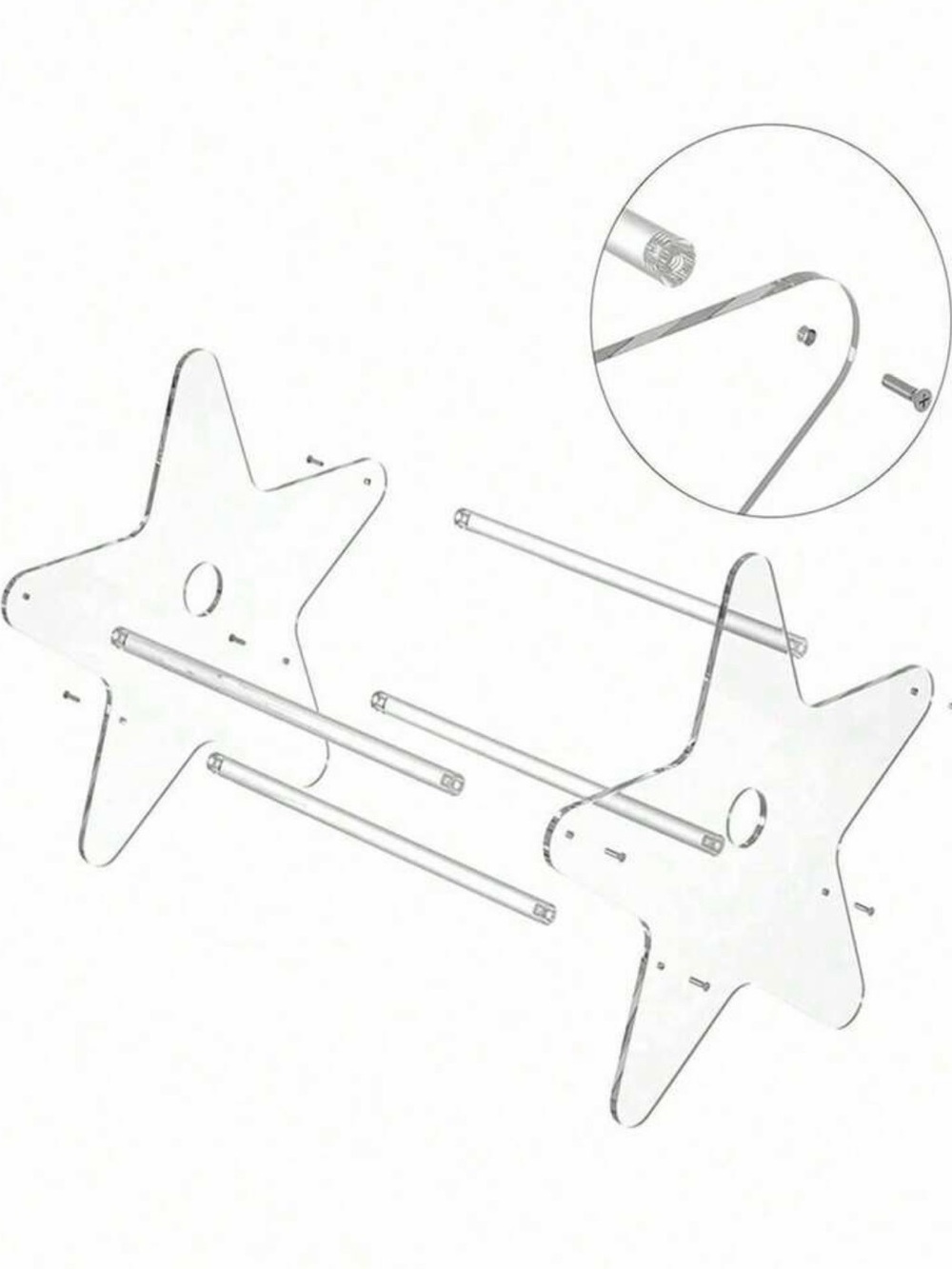 Acrylic Star Record Display Stand - Clear Star Shaped Holder Storage Y2K Future